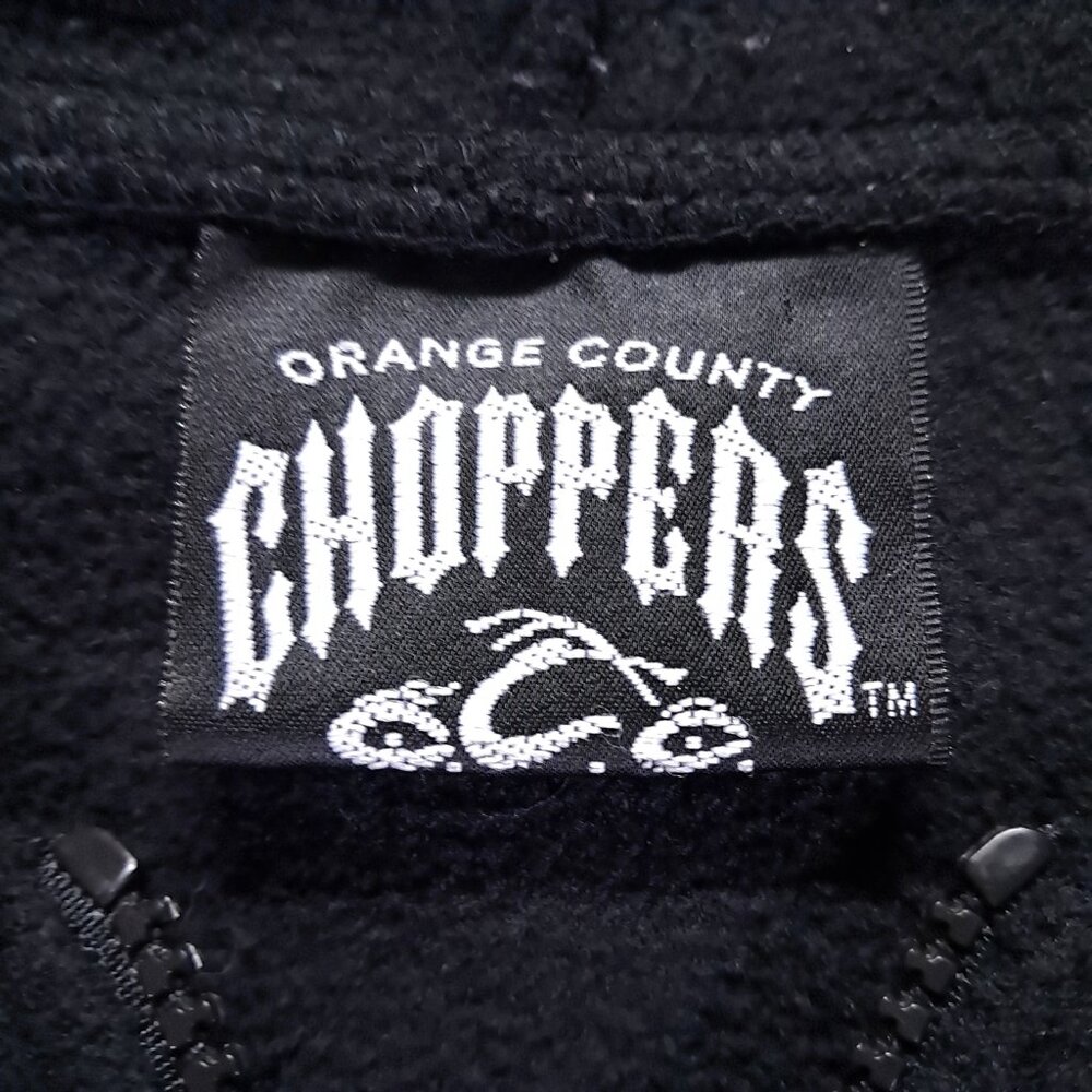 Orange County Choppers Hoodie Women Size L Fleece Full ZIp Black Pink - Picture 8 of 10